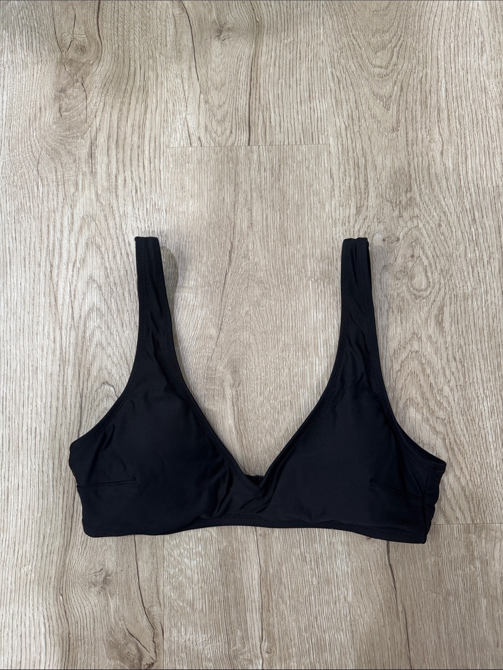aerie Black V-Neck Bikini Top